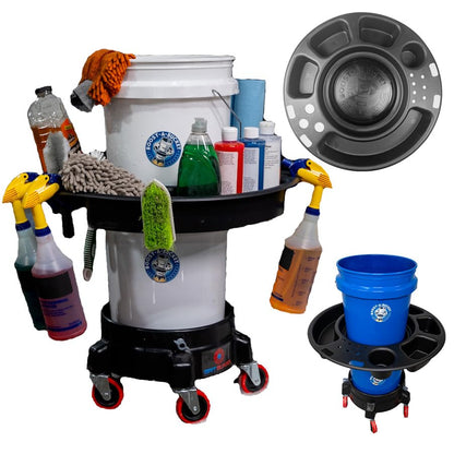 5 Gallon Car Wash Bucket Organizer Car Detailing Caddy - Cart Holds Spray Bottles, Auto Cleaning Supplies & Car Washing Tools and Accessories - Buckets & Dolly Sold Separately