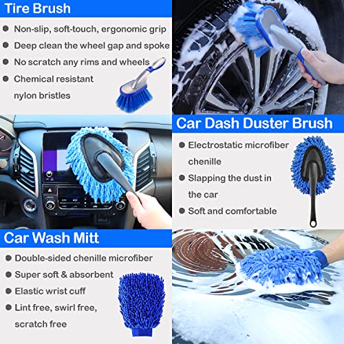 26Pcs Auto Cleaning Brush Set - Interior/exterior, Wheels Drill Brushes, Buffing Sponge Pads