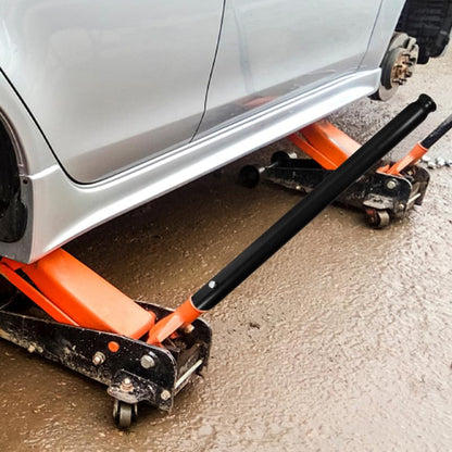 Floor Jack Handle Replacement: 2Pcs 3 Ton Horizontal Hydraulic Lift Pole Extension Part - Automotive Car Tire Hoist Trolley Rod, Anti-Slip Grip Lever Bar