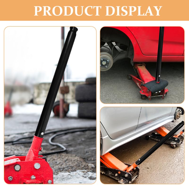 Floor Jack Handle Replacement: 2Pcs 3 Ton Horizontal Hydraulic Lift Pole Extension Part - Automotive Car Tire Hoist Trolley Rod, Anti-Slip Grip Lever Bar