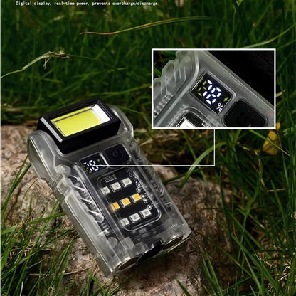 Wrrozz G5 Rechargeable EDC Flashlight, Flat Mini Pocket, Magnetic 7 Modes | 1200 Lumens, Super Bright Small Flash Light, Portable LED Dual Light with Pocket Clip, Keychain Torch for Camping Emergency - size: C-1 pack
