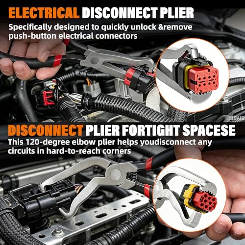 Burmong 4 Pieces Automotive Electrical Disconnect Pliers, Disassembly Tools, Auto Electrical Disconnect Pliers Set, Clip Removal Tool, Car Clip Removal Tool