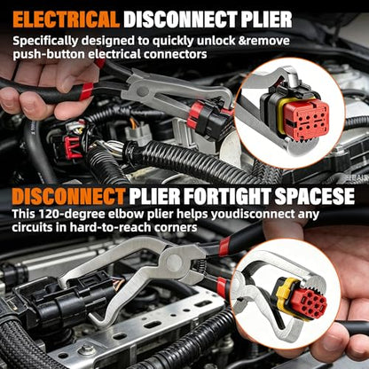 Burmong 4 Pieces Automotive Electrical Disconnect Pliers, Disassembly Tools, Auto Electrical Disconnect Pliers Set, Clip Removal Tool, Car Clip Removal Tool