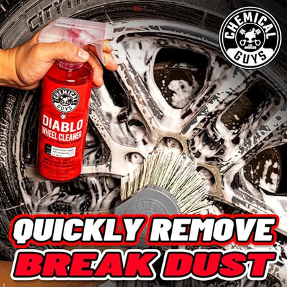 Chemical Guys, Diablo Brake Dust & Wheel Cleaner Spray for Rims, 2 x 16 oz | pH-balanced spray lifts brake dust and road grime from wheels, rims and tires, safe on all wheel finishes - style: Sprayable 2 Pack