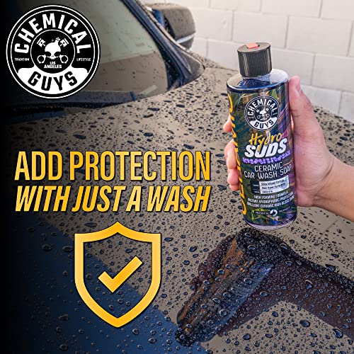 Chemical Guys, HydroSuds Ceramic High Foaming Car Wash Soap, Berry, 64 oz | Ceramic polymers add gloss and water beading, thick foam for cannons, guns or buckets, sweet berry scent - size: 64 Fl Oz (Pack of 1)