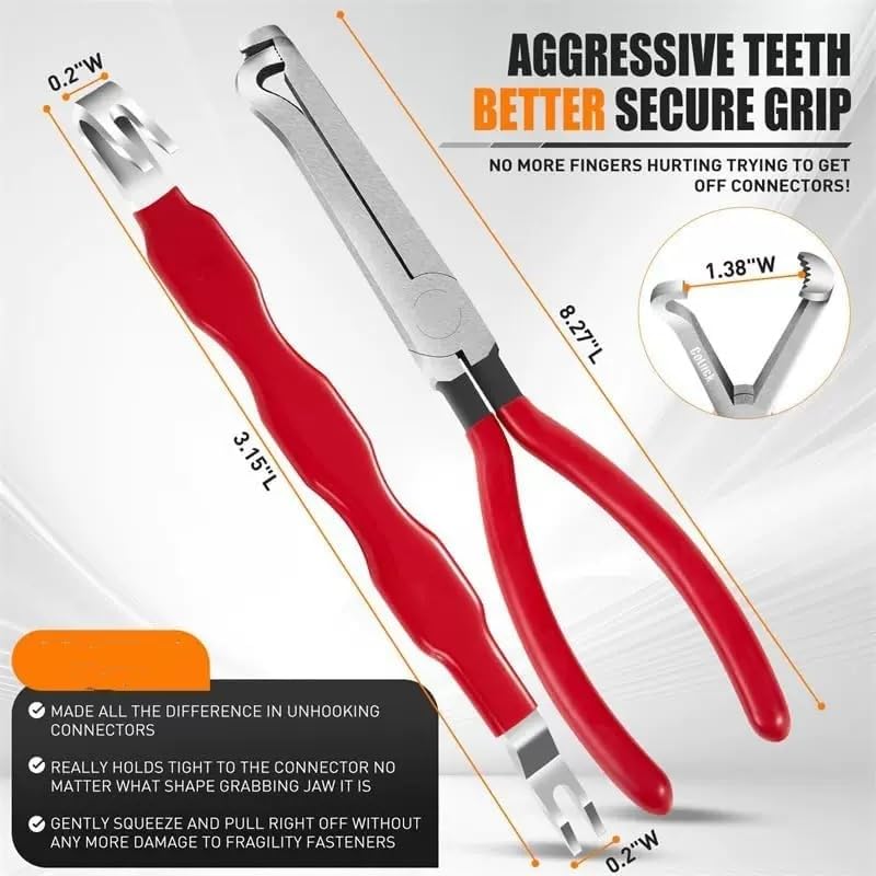 4 Pcs Electrical Disconnect Pliers Professional Set - Electrical Connector Pliers for Cars,Fuel Line Petrol Clip Pipe & Automotive Hose Trucks Repair with Rapid Disconnecto Electrical Tools (Red)