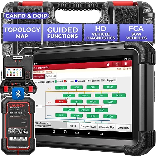 LAUNCH X431 Scanner PRO3 APEX Bidirectional Scan Tool 2026 Upgraded, OEM Topology Map, Online Coding, HD Truck, 55+ Services All-System car Diagnostics Tool,10.1 Inch, CAN FD & DoIP, FCA & Renault SGW