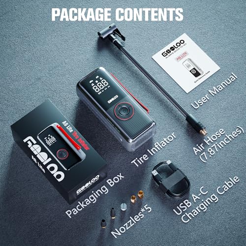 GOOLOO A6 Lite 160PSI Tire Inflator Portable Air Compressor, 7500mAh Portable Tire Inflator for Car Portable Air Pump with Tire Gauge Pressure & LED Light Air Pump for Car