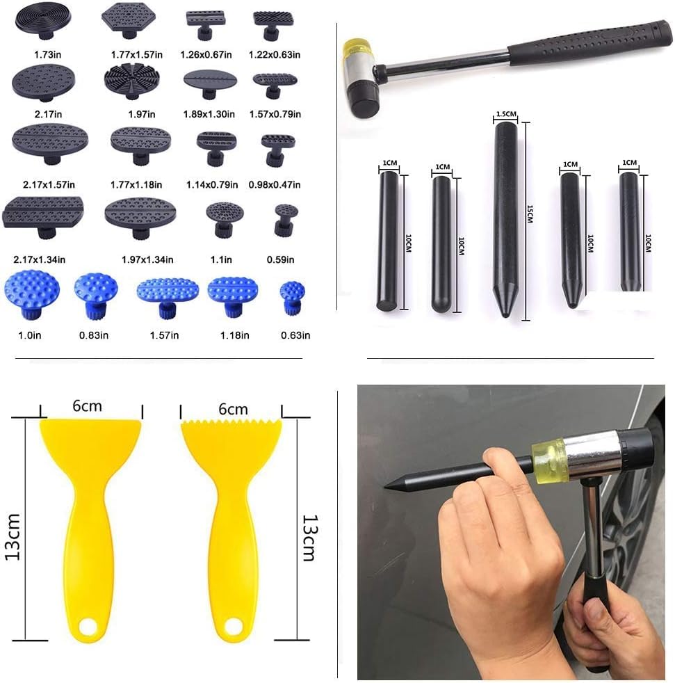 DIY Paintless Dent Repair Kit - 89pcs Dent Puller Tools Slide Hammer