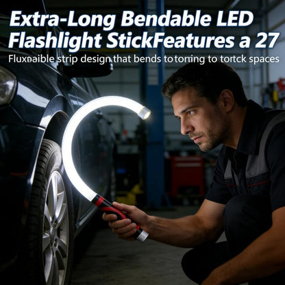 Flexible LED Flashlight Stick, 27" Bendable Mechanic Light,Work Light with High-Lumen LED,3 Brightness Modes, Rechargeable Flexible Light for Mechanics,Car Repairs, Inspections (2 PCS) - size: 2 PCS