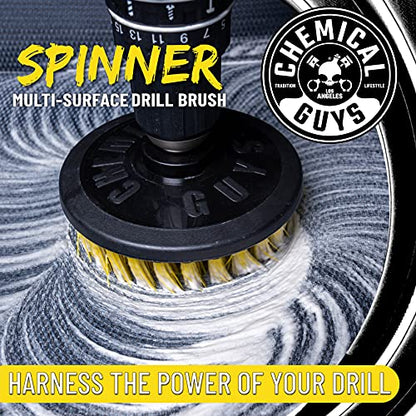 Chemical Guys, Medium Duty Spinner Drill Brush Attachment, Multi-Surface | Fits any standard drill to power-scrub floor mats, upholstery and carpet, lifting set-in stains with less effort - style: Medium Duty