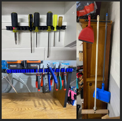 CASOMAN 4 pcs Screwdriver Organizer and Wrench Organizer, Hand Tool Holder, Plastic Rail Wrench Hanger with Clips - size: 4pcs