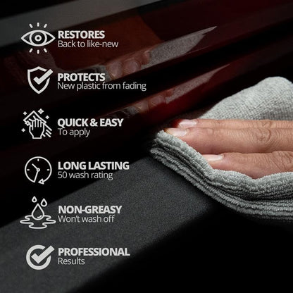 CERAKOTE Rapid Ceramic Plastic Restorer and Protectant Spray - 14 oz - 50+ Wash Rating - Restores Faded Black Trim and Bumpers - Non-Greasy Formula for Cars and Trucks - size: 14 Fl Oz (Pack of 1)