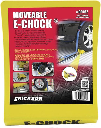 E-Chock Wheel Chocks with 5-Foot Metal Mounting Tracks, Yellow and Gray, Set of 2. Including 3" Rigid Hitch Logo Decal (E-09162-BUNDLE)
