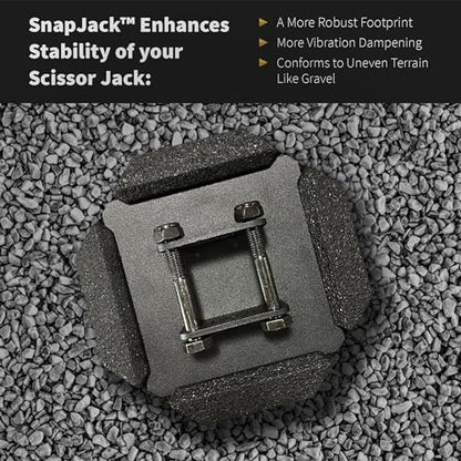 SnapPad SnapJack™ SJ (Pack of 4) | Two-Point Trailer Jack Stands Featuring 5.5" Metal Foot | Adds 61% Additional Surface Area, 3.79 lbs. Per Pad & 7.25" Total Width | Must-Have RV Accessories - size: SnapJack 4PK