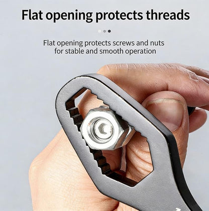 Universal Double Ended Wrench,Universal Car Wrench,Diy Machine Auto Maintenance, For 3mm-24mm Nuts, Chrome Vanadium Steel,For Home,Construction (Silver) - color: Silver