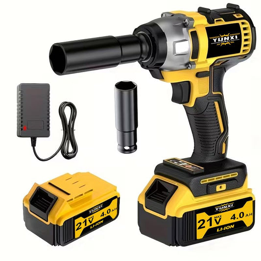 Wireless impact wrench, lithium-ion impact wrench with charger, portable fast charging tool - suitable for home and car maintenance (电池*1) - style: 1 Battery