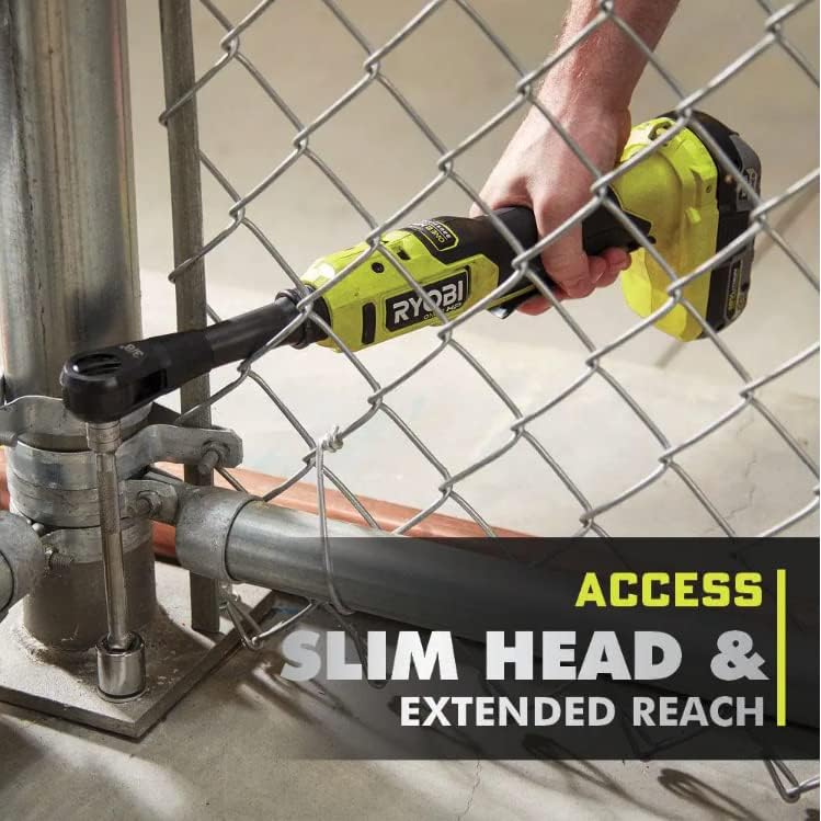 RYOBI ONEAND HP 18V BRUSHLESS Cordless 3/8 in. Extended Reach Ratchet Tool ONLY PBLRC25B | Battery and Charger Sold Separately