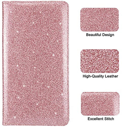 Car Registration and Insurance Holder, Premium Leather Insurance and Registration Holder,vehicle Glove Box Car Organizer, with Magnetic Shut for Cards, Driver License (Glitter Rose Gold) - color: 08-Glitter Rose Gold