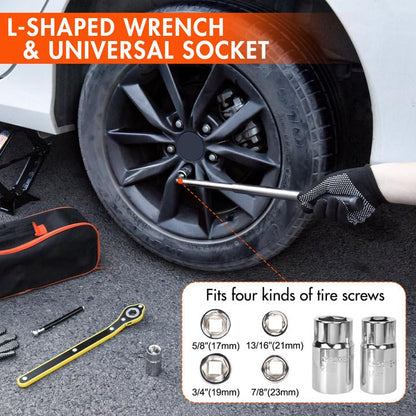 Scissor Car Jack 2 Ton (4409 lbs) Tire Changing Kit with Lug Wrench - Emergency Kit for Car, SUV, MPV - size: 2T