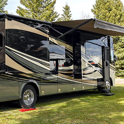 Homeon Wheels 10 Packs Rv Camper Leveling Blocks, Chocks Anti-Slip Pads Design Include One Wheel Chock and Carrying Bag for Camper Travel Trailer - color: Black+Red