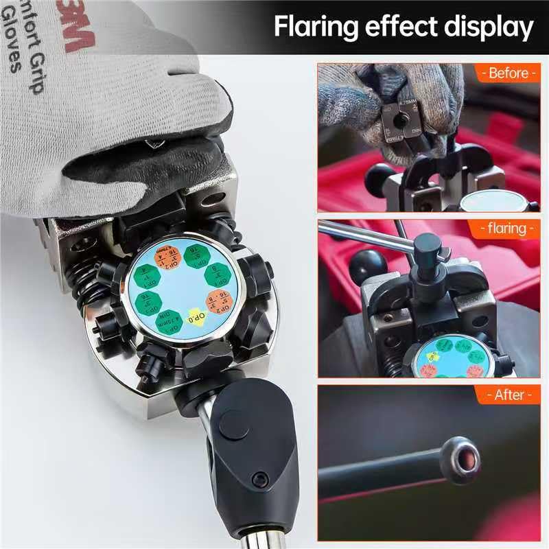 Professional Brake Line Flaring Tool Kit for 45 Degree Single, Double and Bubble Flares, 3/16", 1/4", 5/16", 3/8" and 4.75mm Steel Copper Metal Tubing