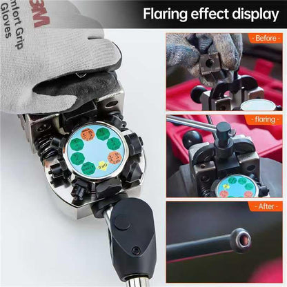 Professional Brake Line Flaring Tool Kit for 45 Degree Single, Double and Bubble Flares, 3/16", 1/4", 5/16", 3/8" and 4.75mm Steel Copper Metal Tubing