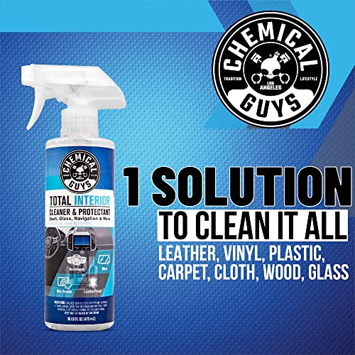 Chemical Guys, Total Interior Cleaner & Protectant for Cars, 16 oz, 2 Pack | Cleans dashboards, seats, door panels, trim and glass in one step, leaving a fresh, streak-free, factory-style look - size: 16 Fl Oz (Pack of 2), style: Fresh 2 Pack