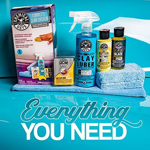 Chemical Guys, Clay Bar & Luber Combo Kit for Smooth Paint, 6-Piece Set | Clay bar plus lubricant lifts overspray, fallout and embedded grime, prepping paint for polish or wax