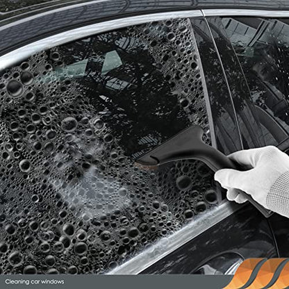 EHDIS Window Tint Tool All-Purpose 6'' Silicone Cleaning Squeegee 5-inch Handy Small Rubber Window Squeegee Auto Water Blade for Car Windshield, Window, Mirror, Glass Door,Shower (Black and Blue) - color: Black and Blue