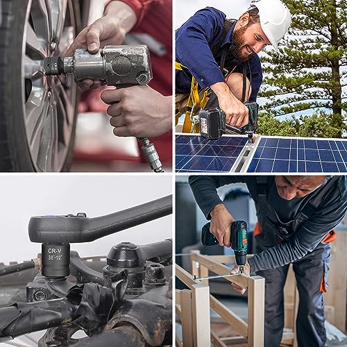 4PCS Impact Socket Adapter and Reducer Set, 1/4" 3/8" 1/2" Impact Adapter Set Breaker Bar Wrench Conversion Kit Mechanic tools - style: 4PCS