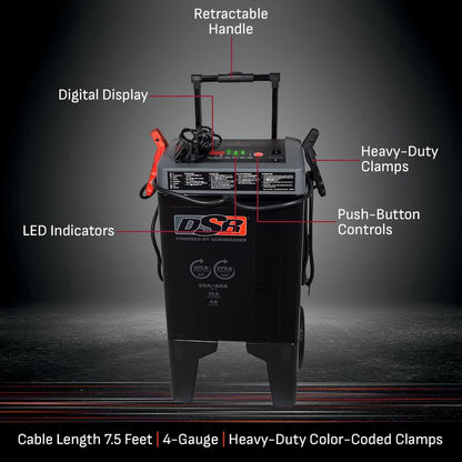 Schumacher Electric DSR Pro Series 6V / 12V Battery Charger & Engine Starter - Heavy Duty Wheeled Battery Charger - 275 Peak Amps - Easily Flash Reprogram a Battery - DSR122 - style: 6/12V 60/275A