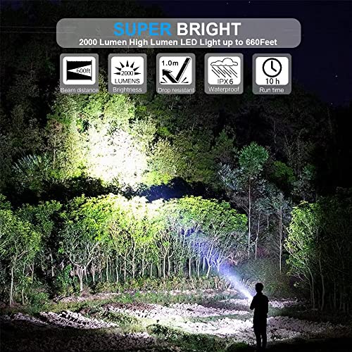 Hoxida Rechargeable Flashlight(Battery Included), Magnetic LED Flashlight with COB sidelight, 1200 Lumen Super Bright LED, Waterproof, Zoomable, 4 Modes Best Flashlight for Camping, Emergency - color: 1pack Magnetic flashlight