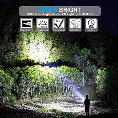Hoxida Rechargeable Flashlight(Battery Included), Magnetic LED Flashlight with COB sidelight, 1200 Lumen Super Bright LED, Waterproof, Zoomable, 4 Modes Best Flashlight for Camping, Emergency - color: 1pack Magnetic flashlight