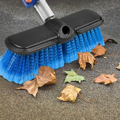 36 FT Exterior House Cleaning Brush Set with 7-30 Foot Telescoping Extension Pole, Soft Scrub Car Wash Brush, Medium Bristle Cleaning Brush and Window Squeegee & Washer - size: 30FT POLE