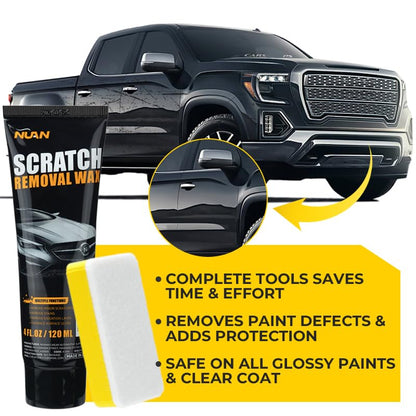 NUAN 2PCS Car Scratch Removel Wax, 2026 New Universal Premium Polishing Compound for Minor Scratch, Car Paint Scratch Remover for Vehicles, 4 fl oz (120 ML), with Sponge and Cloth, Black
