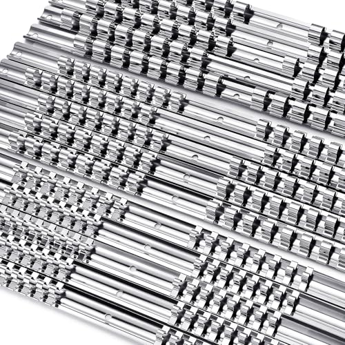 Tandefio 15 Pcs Metal Socket Rails Set Socket Organizer Holder 16 Clip on Rail Tool Organizer Storage, 1/4-inch, 3/8-inch, 1/2-inch