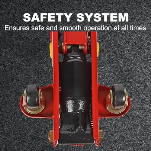 AA095 2 Ton Hydraulic Floor Jack, Low Profile Trolley Service Jack with 5.7"-13" Lifting Range, Heavy Duty Steel Car Jack for Garage & Repair, Red - color: Red, style: 2 ton