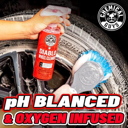 Chemical Guys, Diablo Brake Dust & Wheel Cleaner Spray for Rims, 2 x 16 oz | pH-balanced spray lifts brake dust and road grime from wheels, rims and tires, safe on all wheel finishes - style: Sprayable 2 Pack
