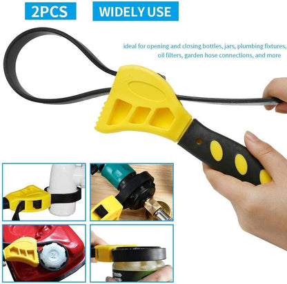 Oil Filter Wrench Set, Strap Wrench Set Universal Rubber Strap Wrench Pipe Wrench, Rubber Strap Wrenches Used by Mechanics, Plumbers, Jar Opener