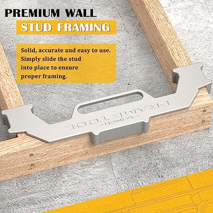 Framing Tools,16 Inch On-Center Stud Layout Tool,100% Cast Aluminum Framing Spacing Tool,Premium Wall Stud Framing Tool,Precision Measurement Jig Tool For Framing Wall - size: 1 Pack