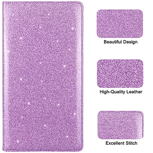 Car Registration and Insurance Holder, Premium Leather Insurance and Registration Holder,vehicle Glove Box Car Organizer, with Magnetic Shut for Cards, Driver License (Glitter Purple) - color: 07-Glitter Purple