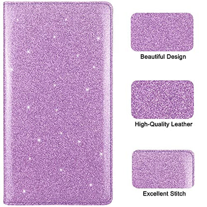 Car Registration and Insurance Holder, Premium Leather Insurance and Registration Holder,vehicle Glove Box Car Organizer, with Magnetic Shut for Cards, Driver License (Glitter Purple) - color: 07-Glitter Purple