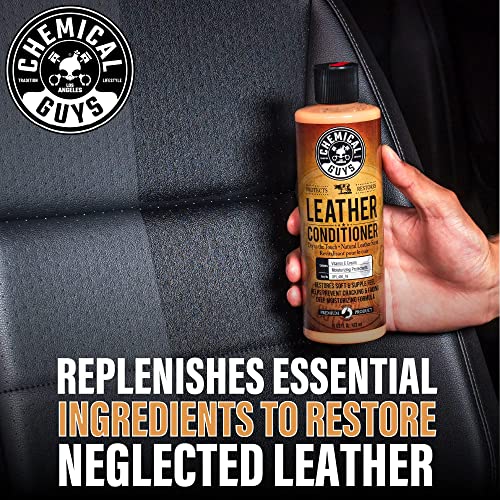 Chemical Guys, Leather Cleaner & Conditioner Kit for Cars & Home, 2 x 16 oz | Two-step kit cleans then conditions seats, furniture, bags and boots, pH-balanced for natural and sealed leather - style: 16 Fl Oz KIT
