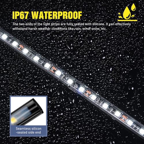 Nilight Under Hood Light Strip 30LED Waterproof Underhood Work Light with On/Off Switch Blade Fuse Engine Bay Repair Light White 12V for Car Truck SUV - size: 20.5 inch 1 piece