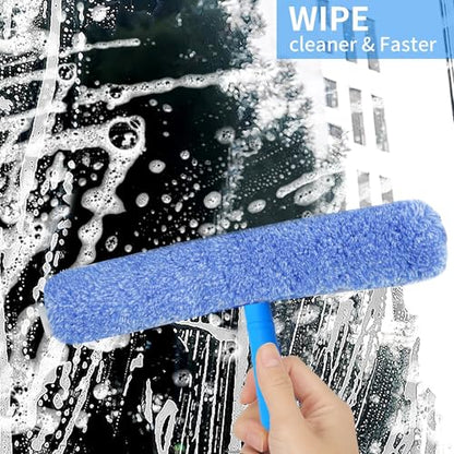 Window Washing Kit,Window Cleaning Squeegee Kit with Bucket | window Cleaning Tool,Squeegee with Shelf Storage for Window Cleaning,window squeegee for home Outdoor Commercial Use - size: 17.7"L x 10.63"W x 7.87"H