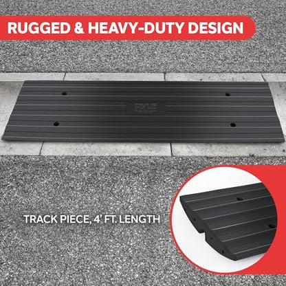 Car Driveway Curb Ramp - Heavy Duty Rubber Threshold Ramp - Also for Loading Dock, Garage, Sidewalk, Truck, Scooter, Bike, Motorcycle, Wheelchair Mobility & Other Vehicle - Pyle PCRBDR24 - size: 1-Pack