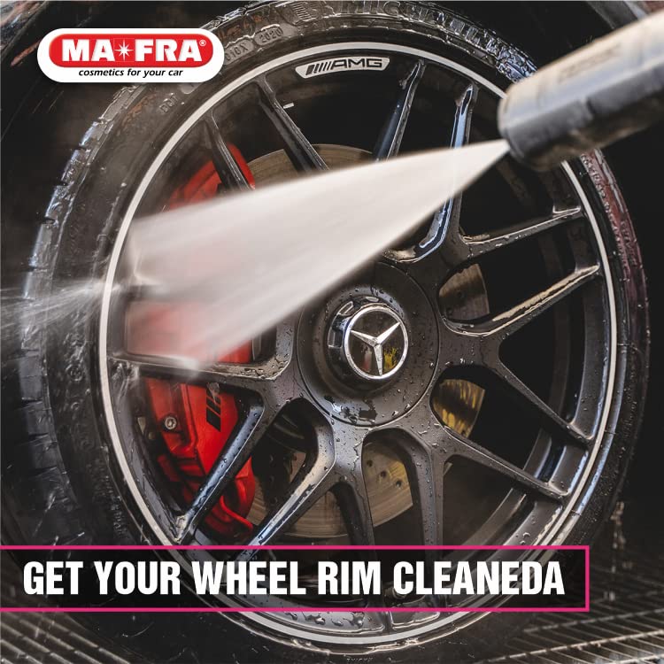 MANIAC LINE MAFRA Wheel and Tyre Cleaner | 2 in 1 for Rims and Tyres | Fast Brake Dust and Road Film Removal | Foam or Spray Application | Safe on Alloy Painted and Clear Coated Wheels | 1 Liter - size: 33.8 Fl Oz (Pack of 1)