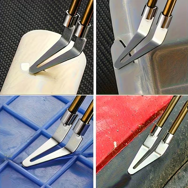 Plastic Welding Set, Including 20 Black Plastic Welding Rods and 2 Smoothing Heads, Professional Materals for Car and Motorcycle Body, Bumpers, Kayaks, and Pipe Repair, Weldings Gun Accessories