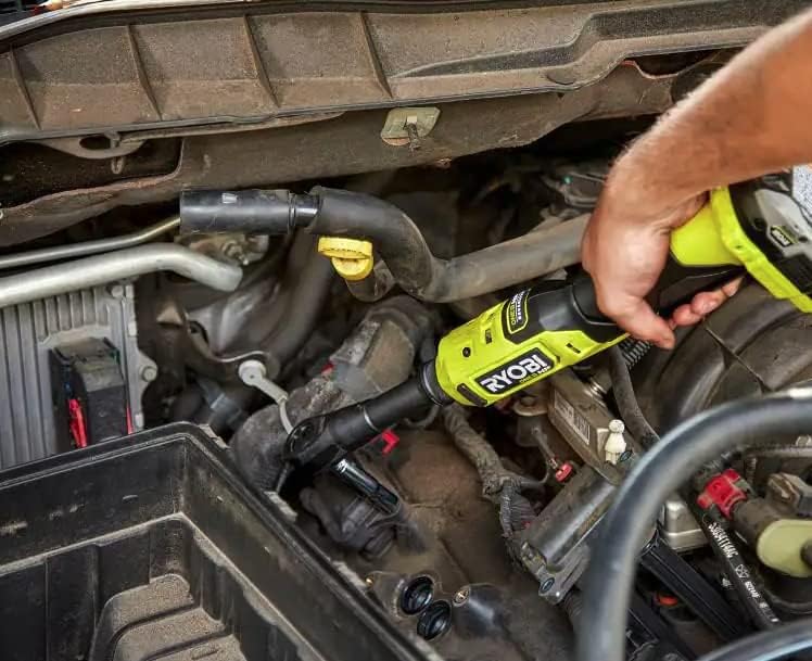RYOBI ONEAND HP 18V BRUSHLESS Cordless 3/8 in. Extended Reach Ratchet Tool ONLY PBLRC25B | Battery and Charger Sold Separately